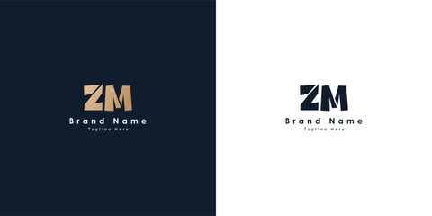 ZM Letters vector logo design - obrazy, fototapety, plakaty