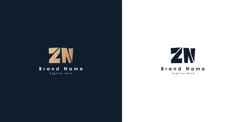ZN Letters vector logo design - obrazy, fototapety, plakaty