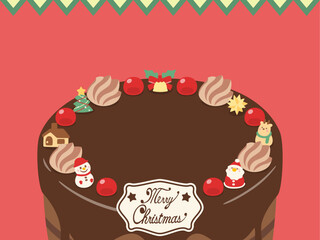 クリスマスケーキのフレーム3　横