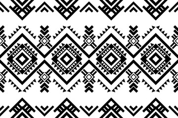 Geometric Ethnic Oriental Ikat Pattern Traditional Design for Background, Carpet, Wallpaper, Clothing, Wrapping, Batik, Fabric. Embroidery Style.