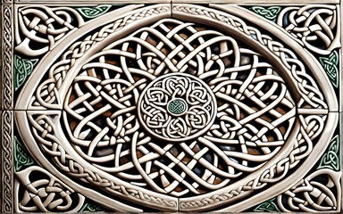 Celtic ceramic tile texture, classic and old school with 8K resolution.