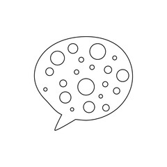 ポップな模様のスピーチバブル、線画、黒線、幾何学模様