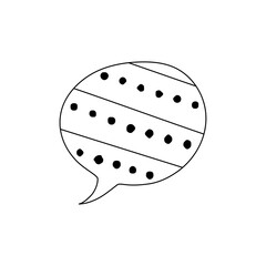 ポップな模様のスピーチバブル、線画、黒線、幾何学模様