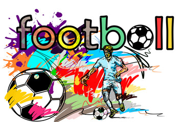 football sport art and brush strokes style