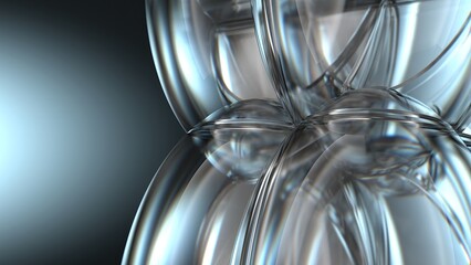 Glass objects Beautiful mysterious refraction and reflection Beautiful Elegant and Modern 3D Rendering abstract background