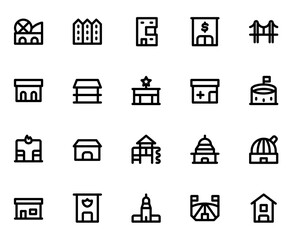 Building Line Icon Sheet