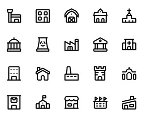 Building Line Icon Sheet