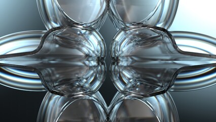 Glass object Transparent cool refraction and reflection Beautiful Elegant Modern 3D Rendering abstract background