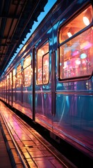 A colourful train station UHD wallpaper
