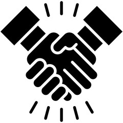 Commitment Icon. Handshake Partnership Agreement Pictogram Graphic Illustration. Isolated Simple Solid Icon For Infographic, App and Web Button.
