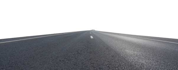Empty asphalt road isolated on transparent background, PNG File - obrazy, fototapety, plakaty