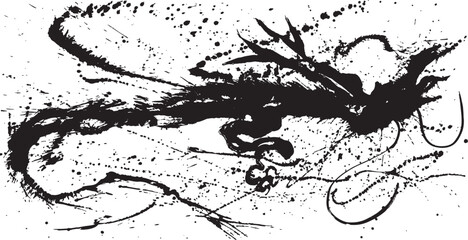 龍　辰年　手書きの毛筆イラスト