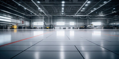 The sturdy, utilitarian design of an industrial floor in a bustling factory