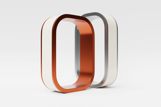 Abstract shape against  whiite background, 3D illustration.  Smooth shape 3d rendering