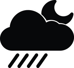 Weather related icon design, rainy at night