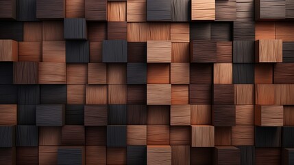 Create a harmonious composition of light and dark wooden hues in a 16:9 format.