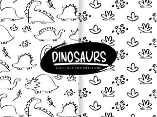 Seamless pattern with dinosaurs. Fabric print for children
