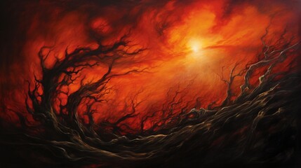 Fiery tendrils reaching for the sky in a vivid orange and red spectacle, painting a stunning backdrop for any occasion.