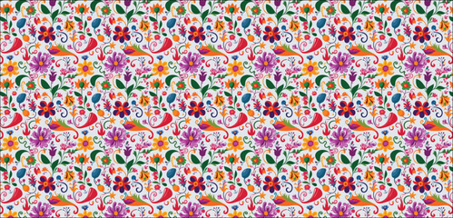 Fototapeta na wymiar pattern of colorful beads, Swirly floral retro
