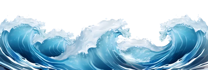 Foto auf Alu-Dibond ocean waves baner isolated on transparent background - design element PNG cutout © sam