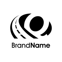 Modern Initial Q Road Logo