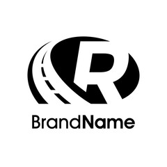 Modern Initial R Road Logo