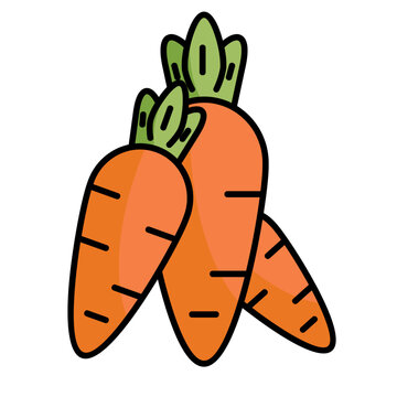 orange carrots with green tops clip art preview