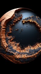 Copper flakes into a circular shaped UHD wallpaper