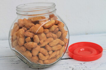 Indonesian snack called pelok in a jar on the table