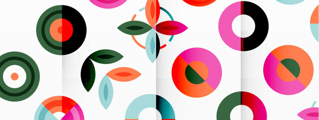 Vibrant and eye-catching vector background featuring a grid of colorful circles arranged in a patterned composition, perfect for modern and trendy designs