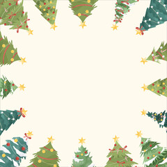Christmas Tree Frame Background Illustration
