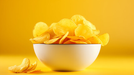 A bowl of potato chips