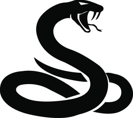 snake icon. flat vector and graphic, editable . Suitable for website design, logo, app, template, and ui ux. Black silhouette , Isolated symbol or icon on transparent background. Abstract sign - obrazy, fototapety, plakaty