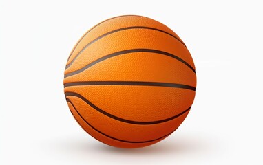 Photorealistic orange basketball ball icon isolated on white background. March madness poster...
