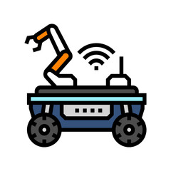 mobile robot autonomous delivery color icon vector. mobile robot autonomous delivery sign. isolated symbol illustration