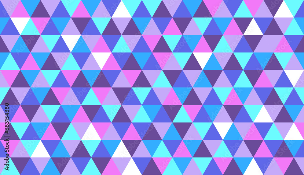 Wall mural geometric triangle mosaic pattern. prism triangular seamless pattern background holographic foil mul