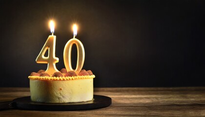 Candle on a cake alone - 40th anniversary