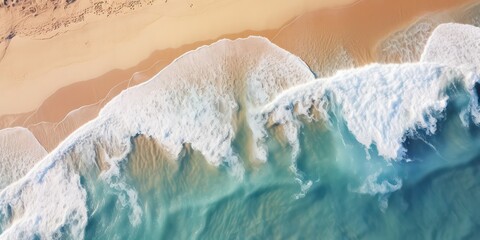Beach, taken from a long distance and at a 90-degree angle from above.
