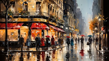 A winter cityscape at dusk with the city lights reflecting ,Winter Graphics, Winter Graphics image idea, Illustration