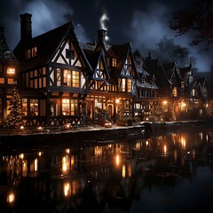 Naklejka premium A winter fantasy scene that is magical and enchanting ,Winter Graphics, Winter Graphics image idea, Illustration