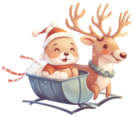 Rudolf in sleigh