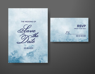 Wedding invitation with abstract watercolor background