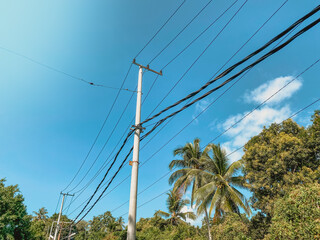 Obraz premium power lines of the sky