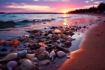 Rolgordijnen sunset on the beach © Kapin