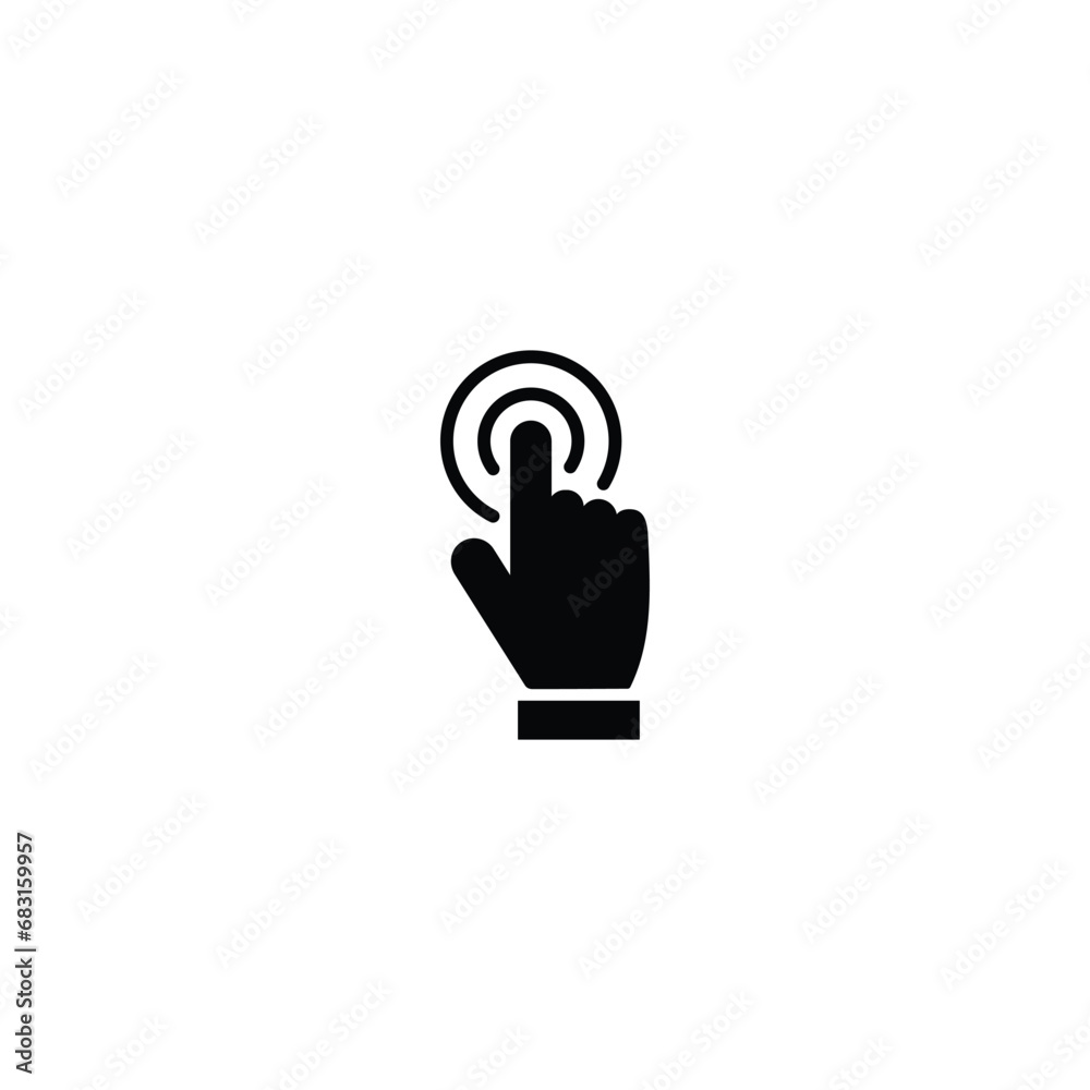 Poster hand touch icon, hand cursor click icon vector