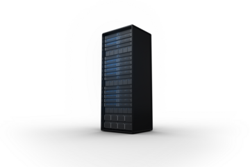 Digital png illustration of computer server on transparent background