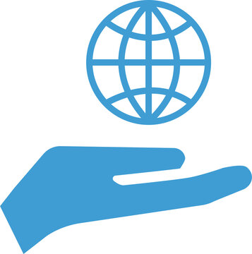Digital png illustration of hand holding globe on transparent background