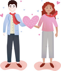 Digital png illustration of couple holding heart icon on transparent background