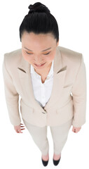 Digital png photo of happy asian businesswoman on transparent background