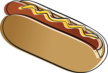 Digital png illustration of hot-dog icon on transparent background